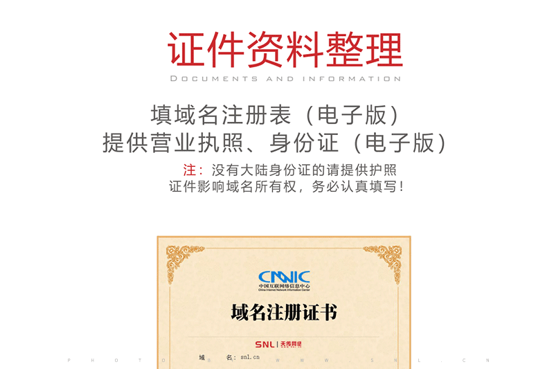 網站建設流程-2證件資料整理（含域名注冊）